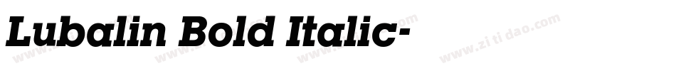 Lubalin Bold Italic字体转换